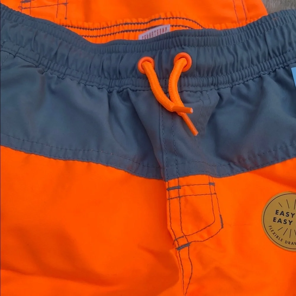 Boy’s Vibrant Orange & Blue Drawstring Swim Shorts Bundle NWT Beach Summer